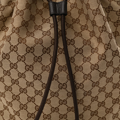 Gucci Monogram Dollar Calfskin O Drawstring Backpack Beige Ebony Testa di Moro Dark Chocolate 7 of 11