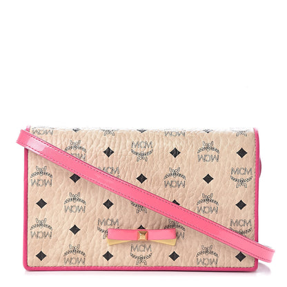 MCM Visetos Mina Crossbody Bag Beige Pink 1 of 8