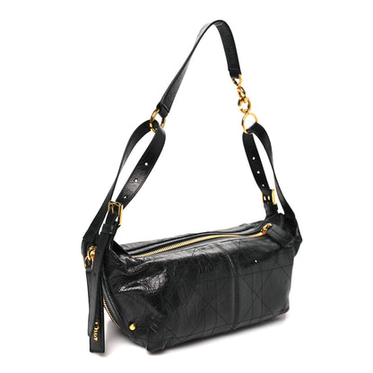 Christian Dior Crinkled Calfskin Macrocannage Medium D-Journey Bag Black 3 of 10