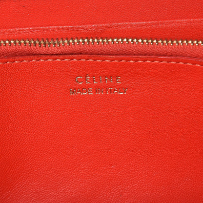 Celine Drummed Calfskin Large Zip Around Multifunction Wallet Coquelicot 20 of 26
