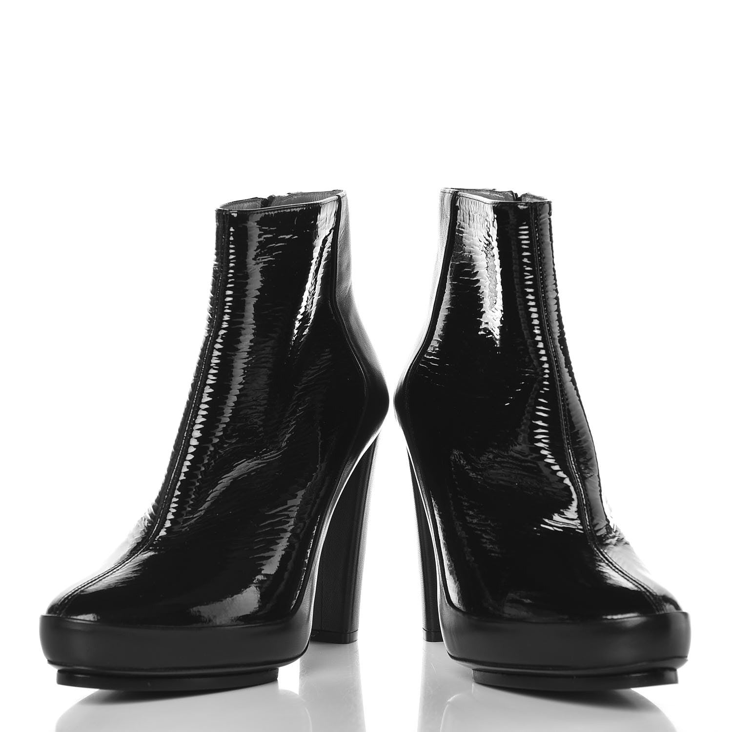 Balenciaga Nappa Vernis Ecorce Platform Ankle Boots 38 Black 5 of 10