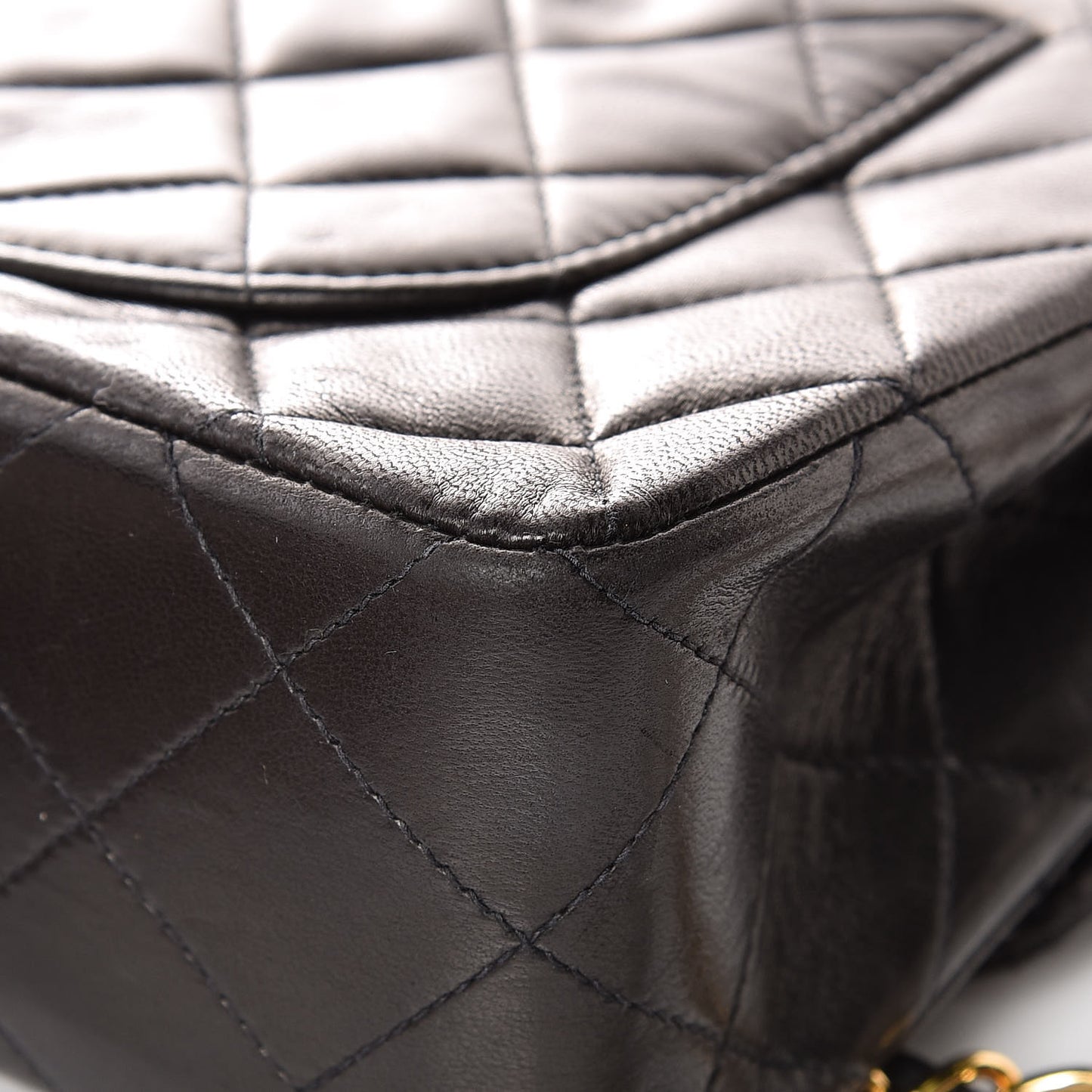 Lambskin Quilted Small Double Flap Black