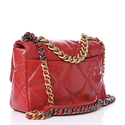 Chanel Goatskin Quilted Large 19 Flap Red 3 of 11