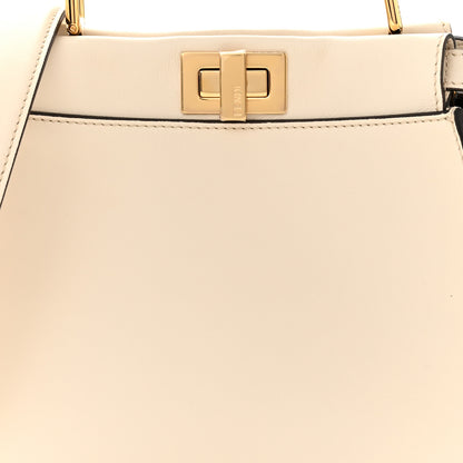 Fendi Vitello Seta Suede FF Mini Peekaboo Iconic Satchel Uovo Sigaro Marrone 8 of 10