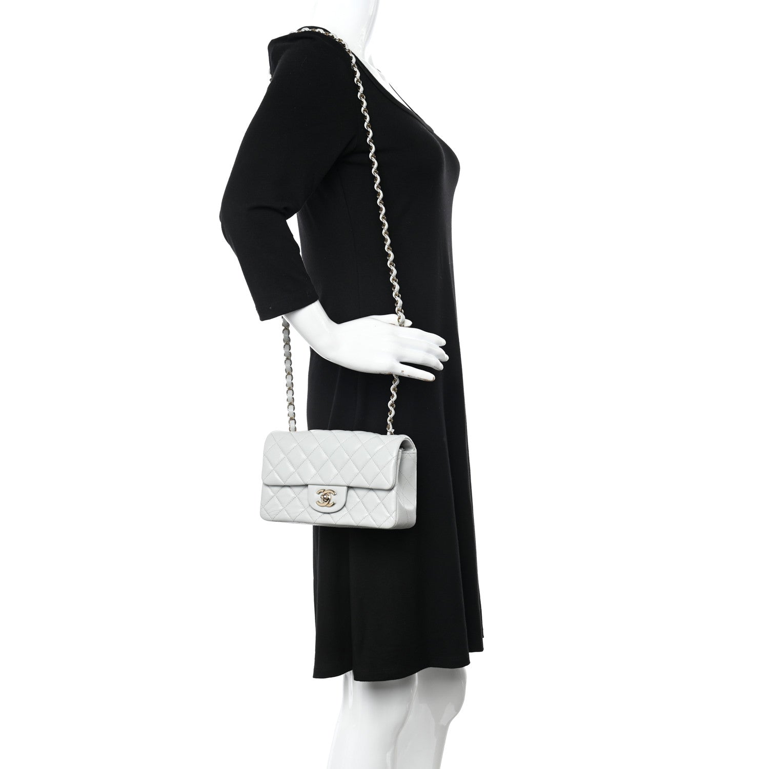 Chanel Lambskin Quilted Mini Rectangular Flap Light Blue 2 of 11