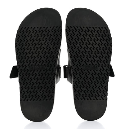 Hermes Calfskin Womens Chypre Sandals 40 Black 5 of 9