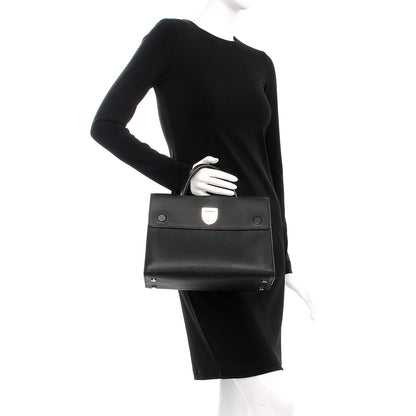 Christian Dior Grained Calfskin Medium Diorever Flap Black 3 of 7