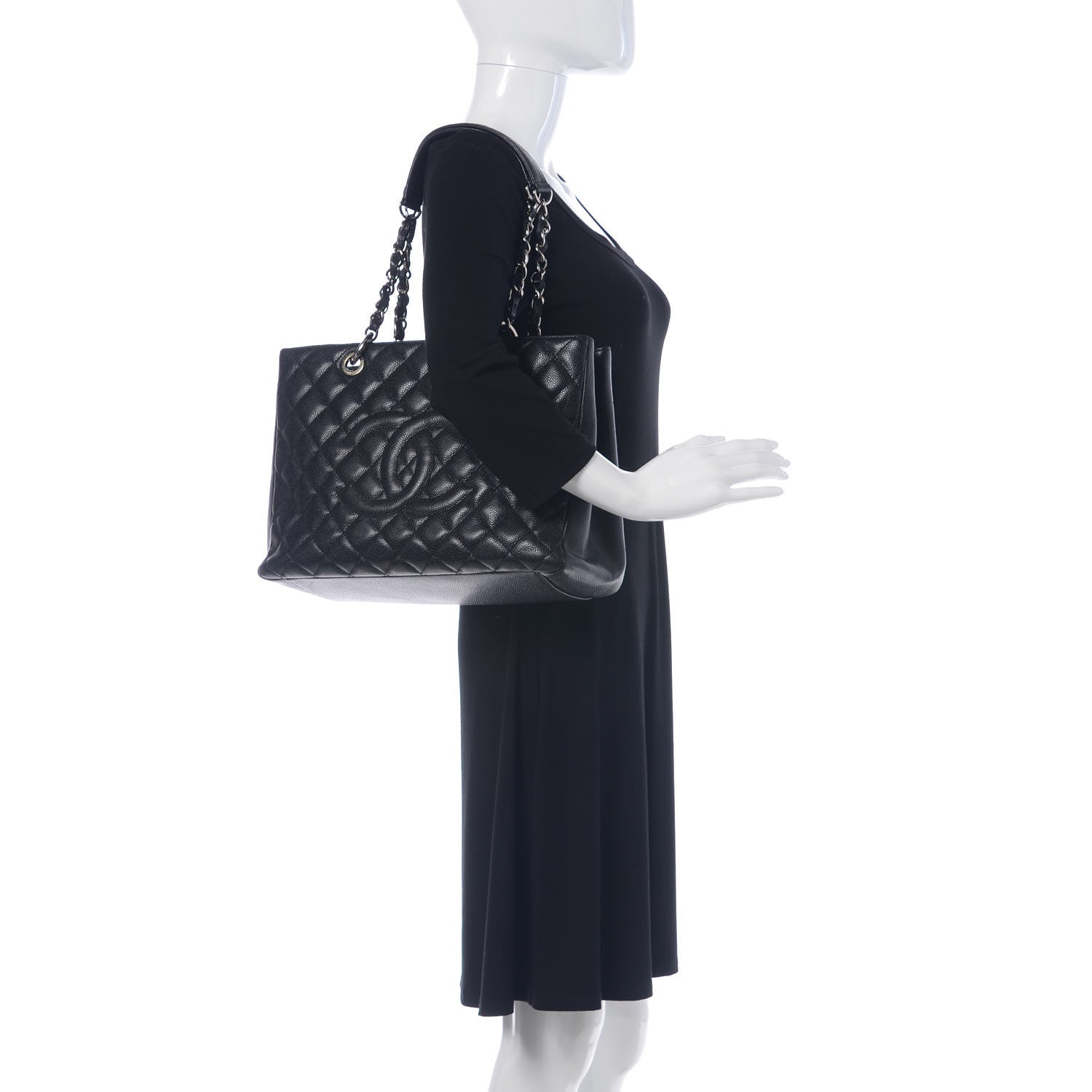 Chanel Caviar Quilted Grand Shopping Tote GST Black 2 of 13