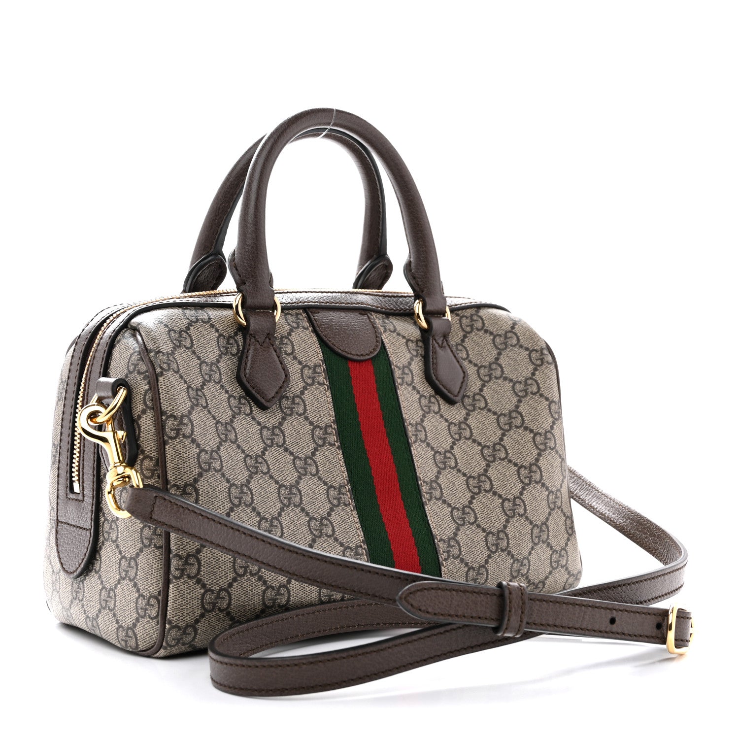 Gucci GG Supreme Monogram Web Small Ophidia Top Handle Bag Beige Ebony 3 of 14