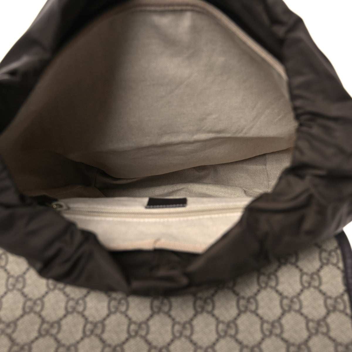 Gucci GG Supreme Monogram Medium Single Buckle Rucksack Backpack Beige Ebony Brown 5 of 17