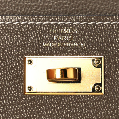 Hermes Chevre Chandra Kelly Pocket Compact Wallet Etoupe 7 of 9