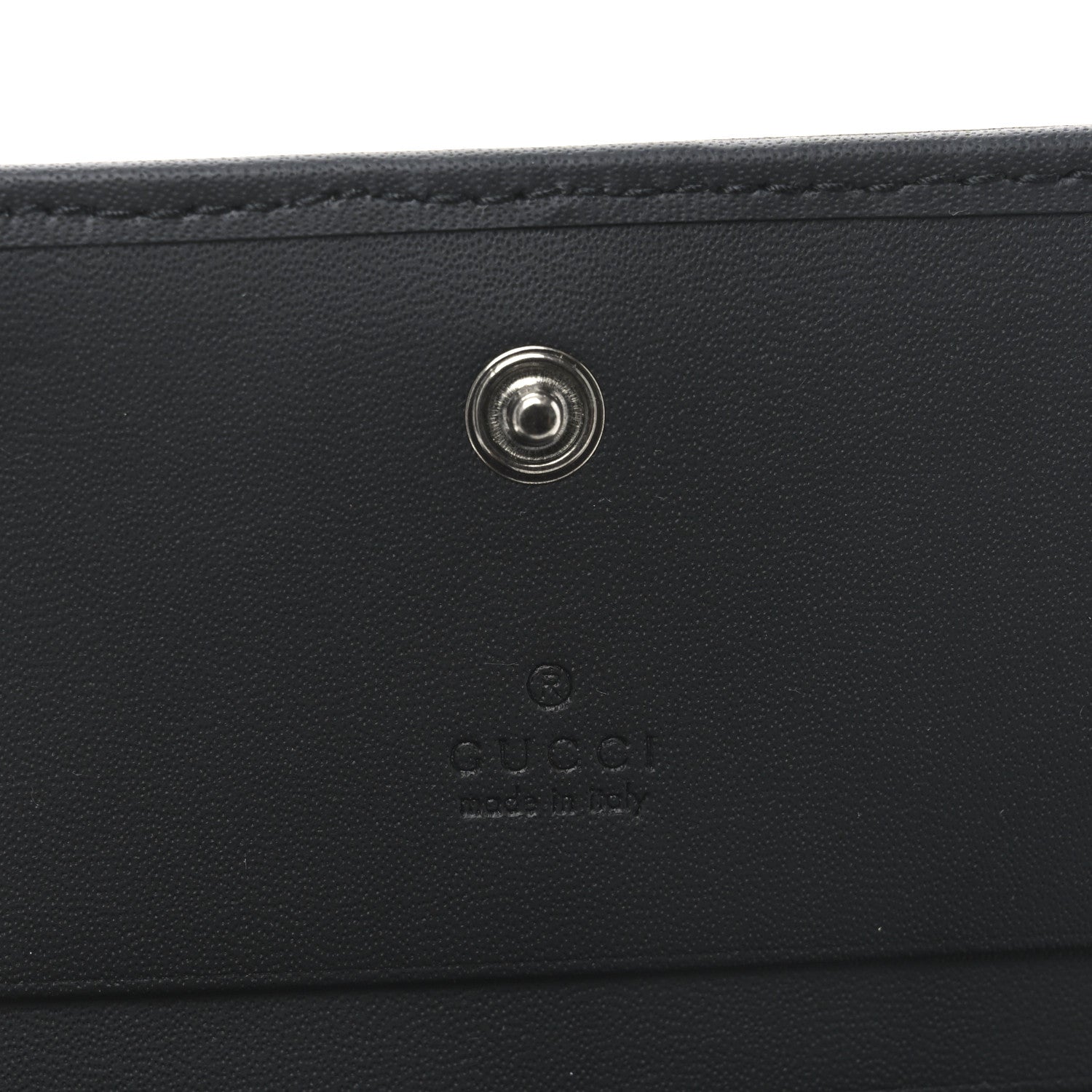 Gucci Denim GG Supreme Monogram Calfskin GG Marmont Card Case Black 6 of 8