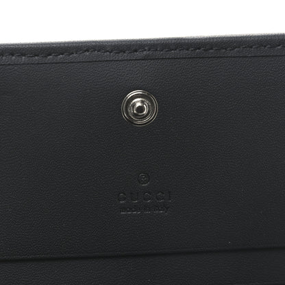 Gucci Denim GG Supreme Monogram Calfskin GG Marmont Card Case Black 6 of 8