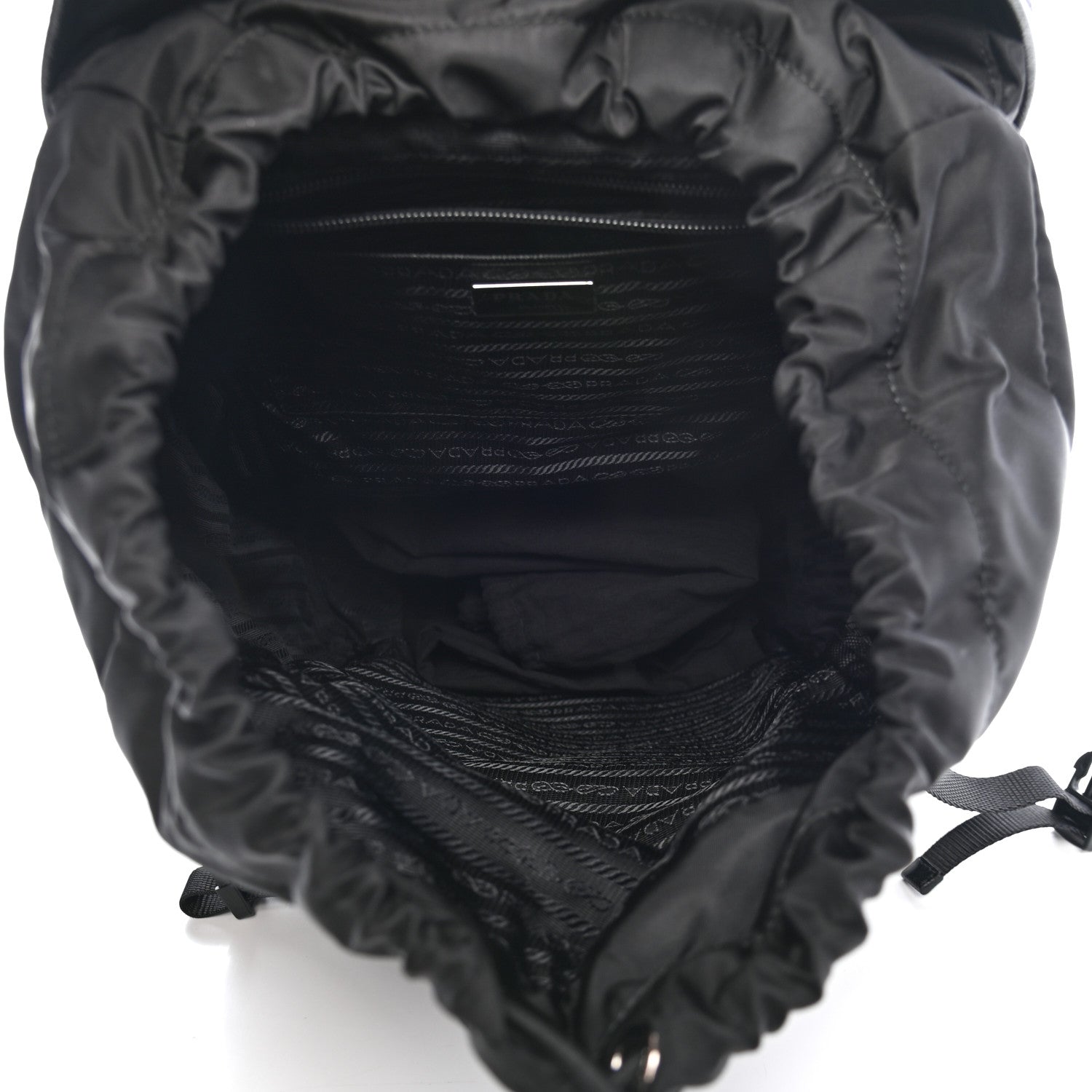 Prada Tessuto Nylon Impunturato Double Buckle Backpack Ardesia Black 5 of 9