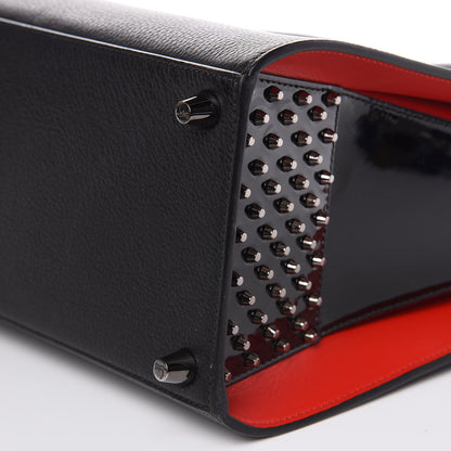 Christian Louboutin Calfskin Patent Studded Large Paloma Black 13 of 14