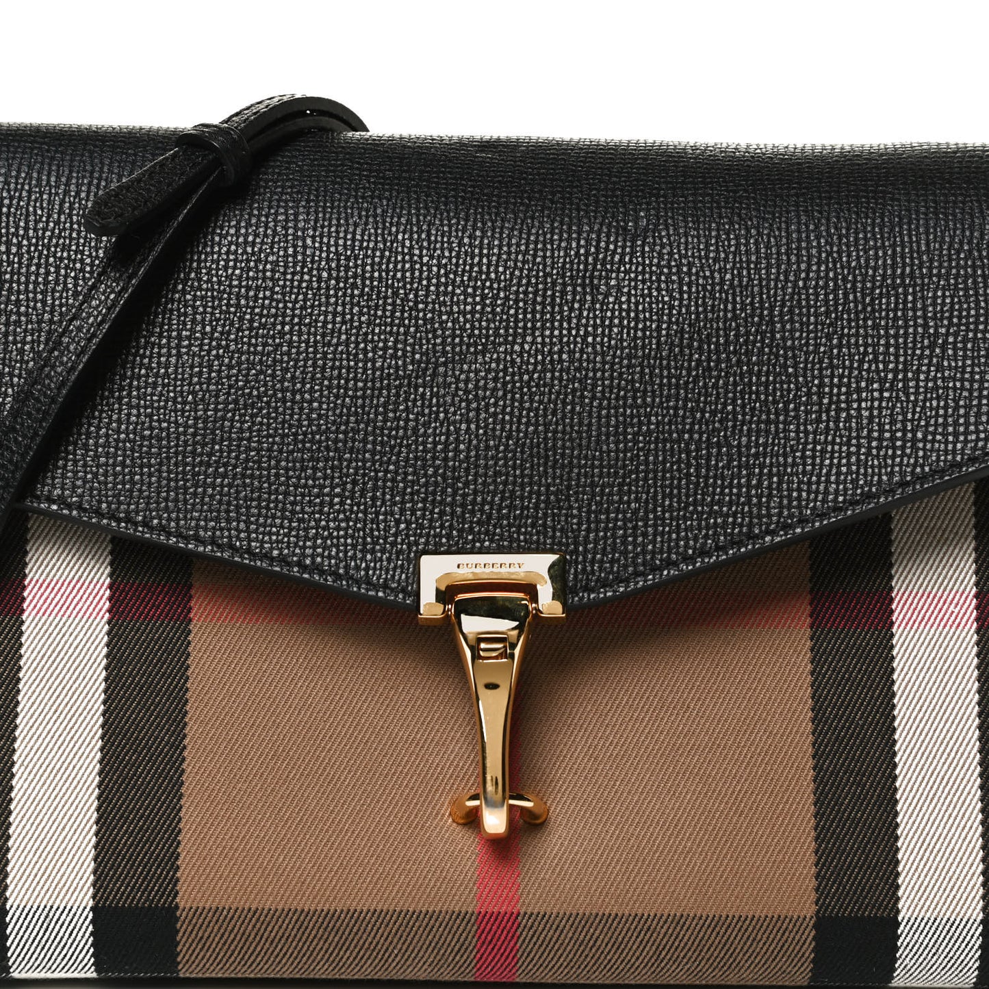 Derby Calfskin House Check Small Macken Crossbody Bag Black