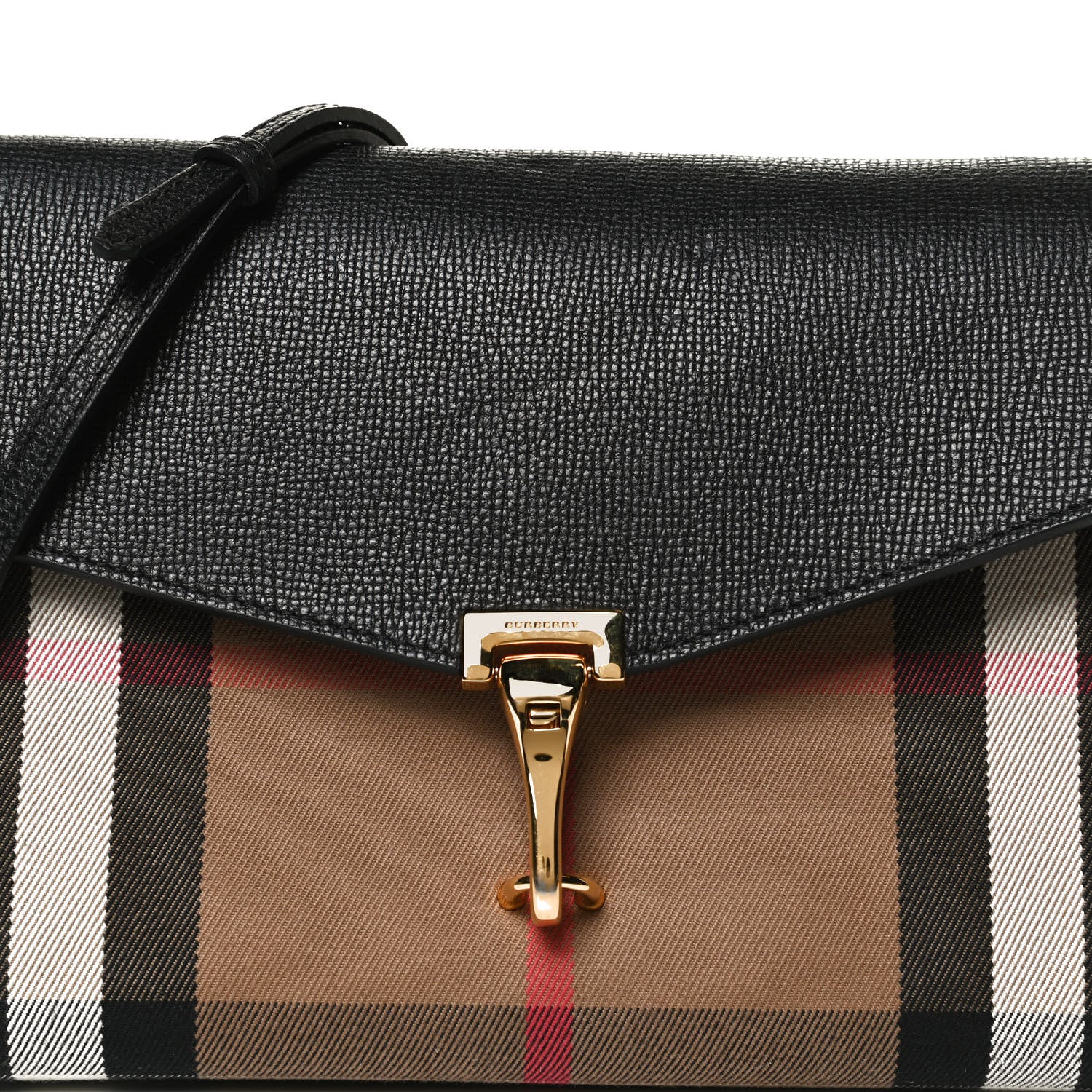 Burberry Derby Calfskin House Check Small Macken Crossbody Bag Black 8 of 12