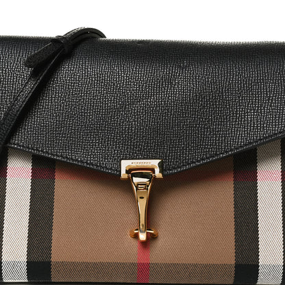 Burberry Derby Calfskin House Check Small Macken Crossbody Bag Black 8 of 12