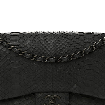 Chanel Snakeskin Jumbo Double Flap So Black 7 of 22