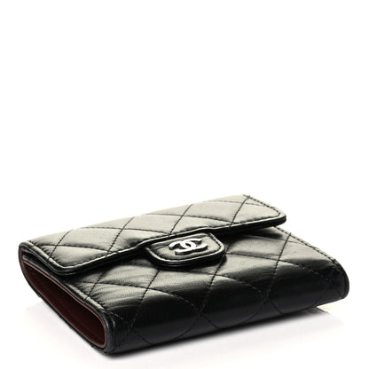 Chanel Lambskin Quilted Compact Flap Wallet Black 3 of 6