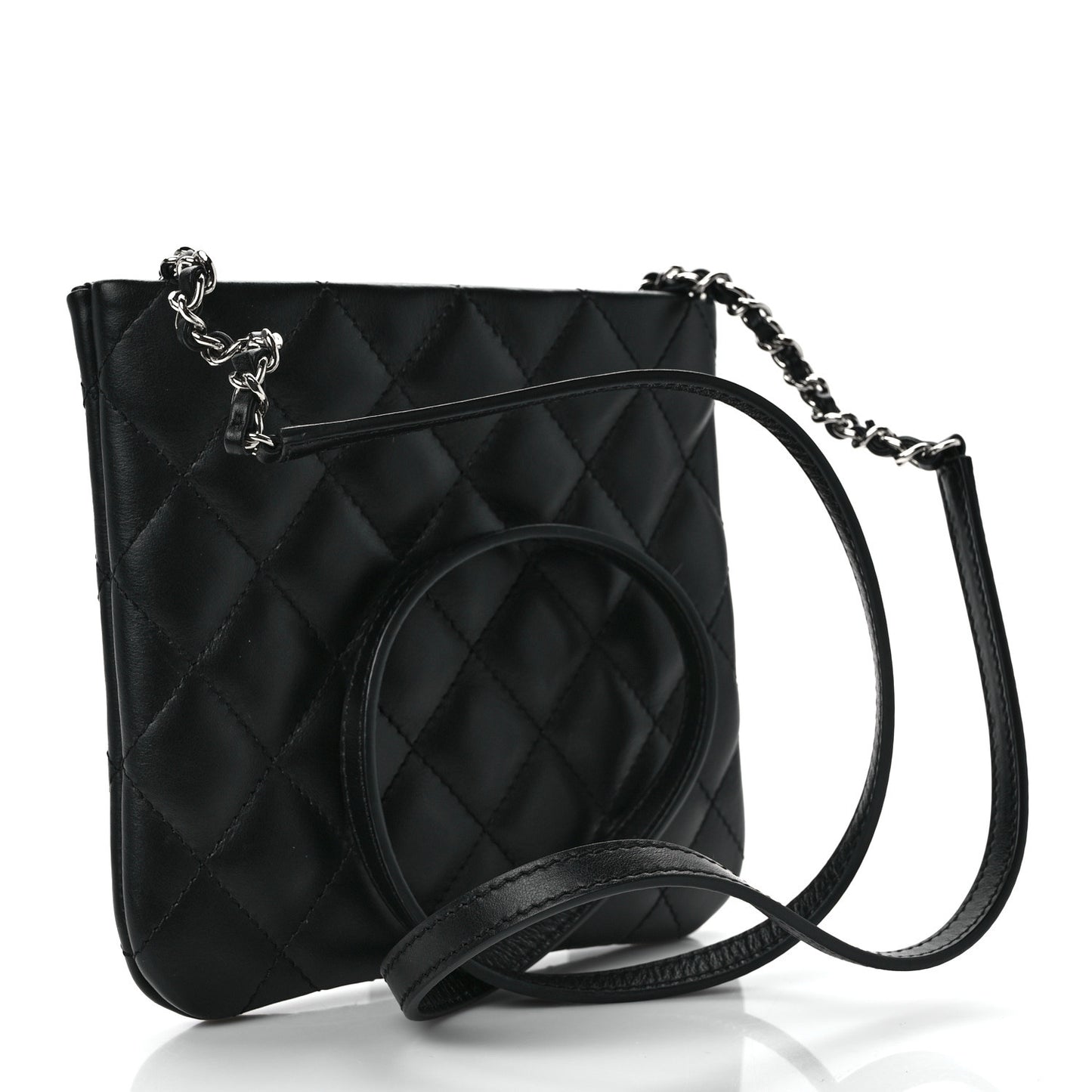 Lambskin Quilted Crossbody Bag Black