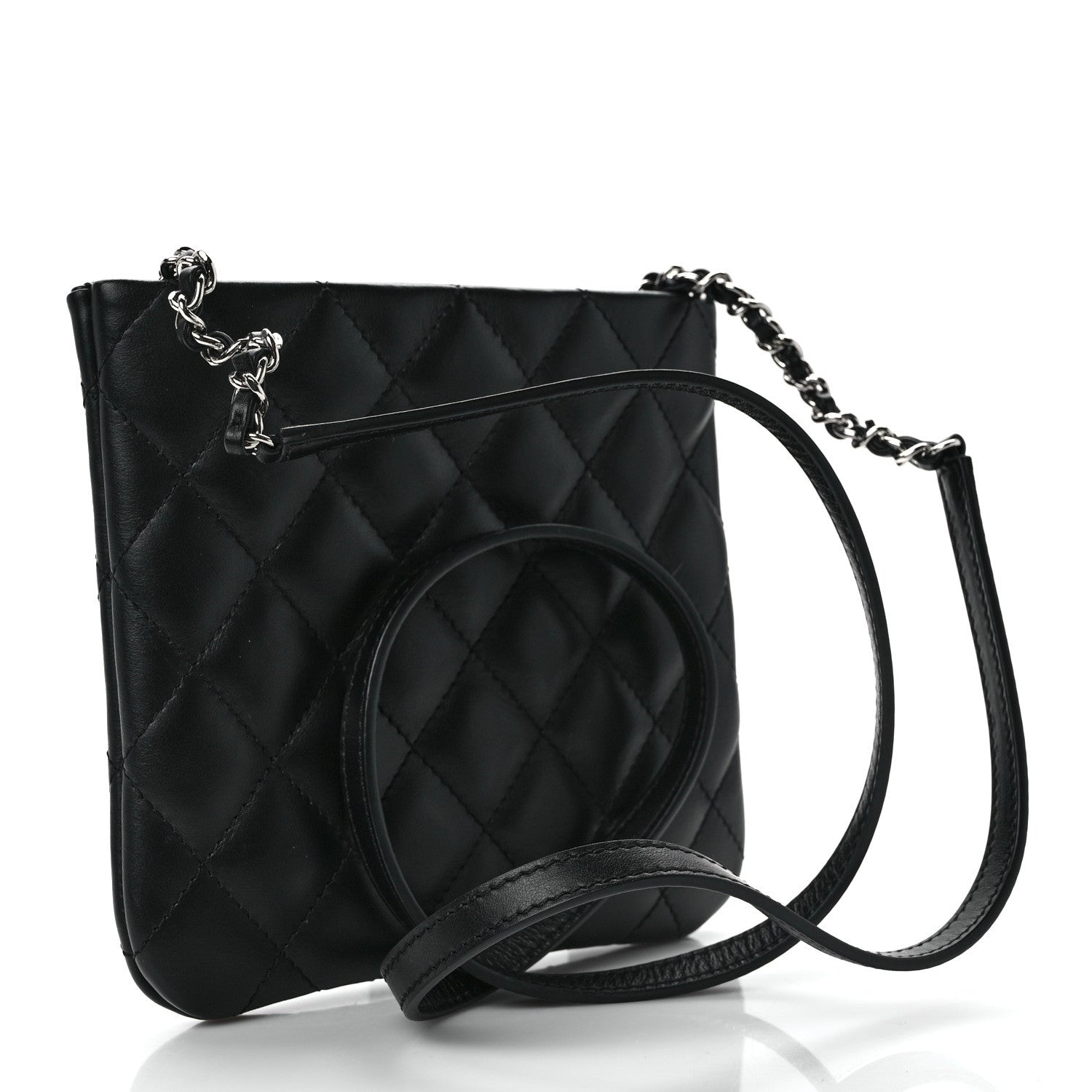 Chanel Lambskin Quilted Crossbody Bag Black 3 of 10