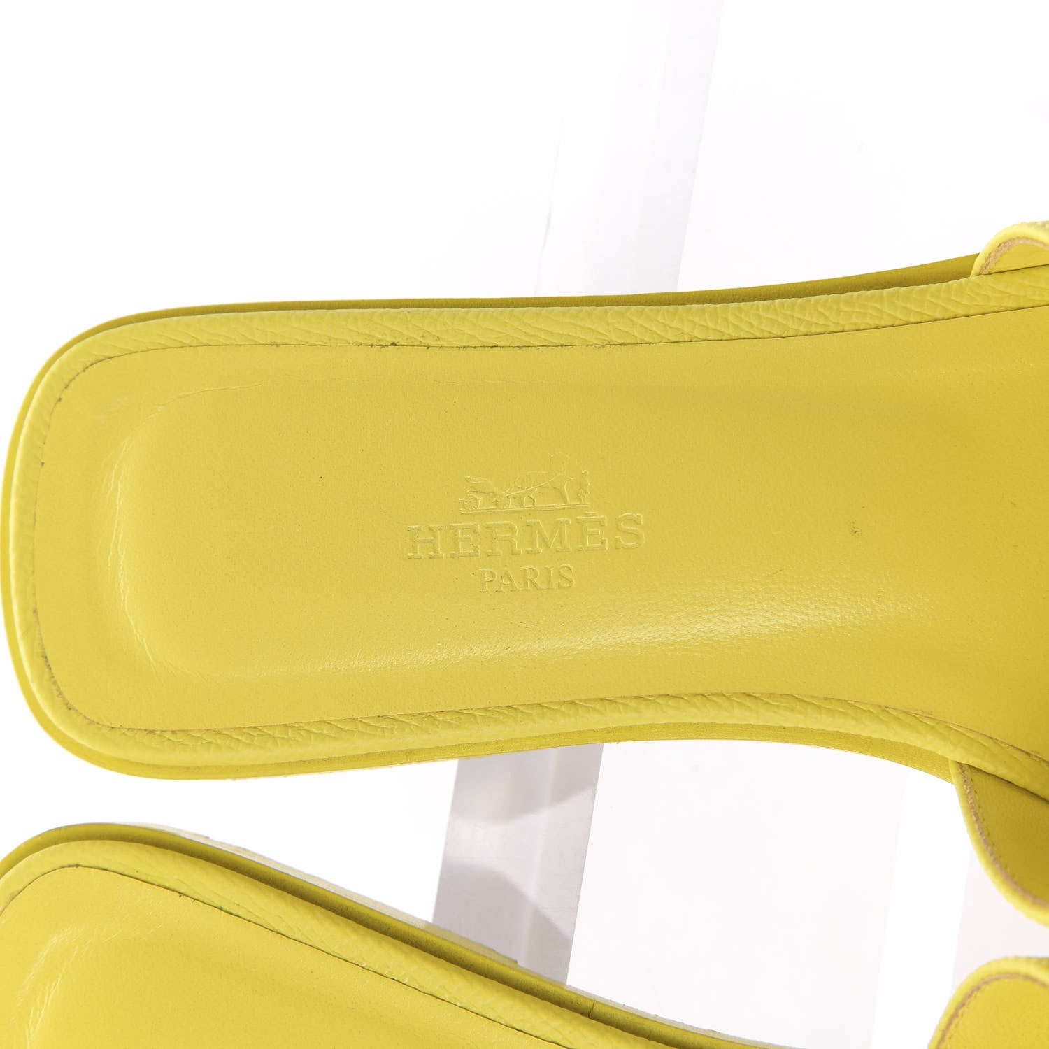 Hermes Epsom Oran Sandals 38 Jaune Pollen 8 of 10