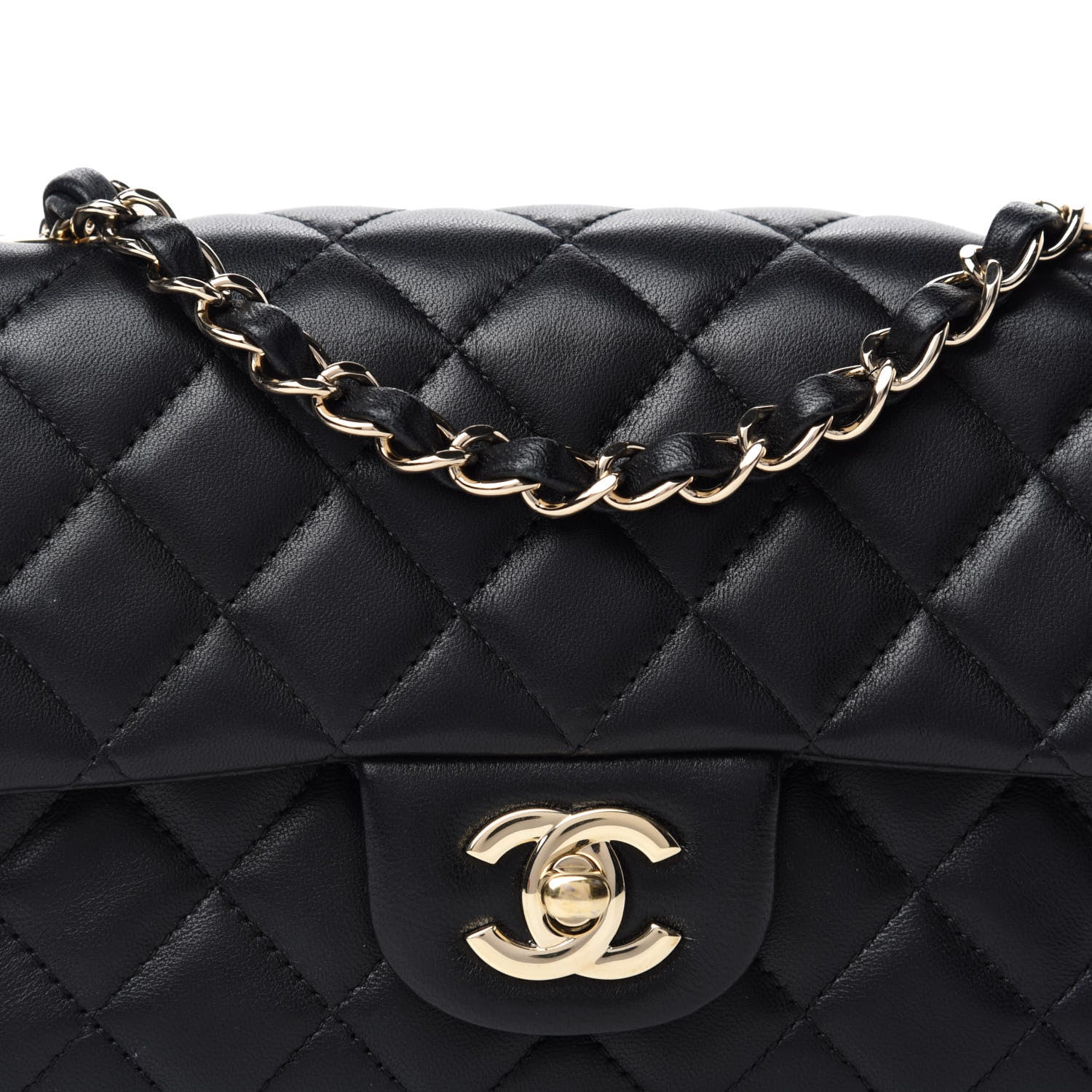 Chanel Lambskin Quilted Mini Rectangular Flap Black 12 of 12