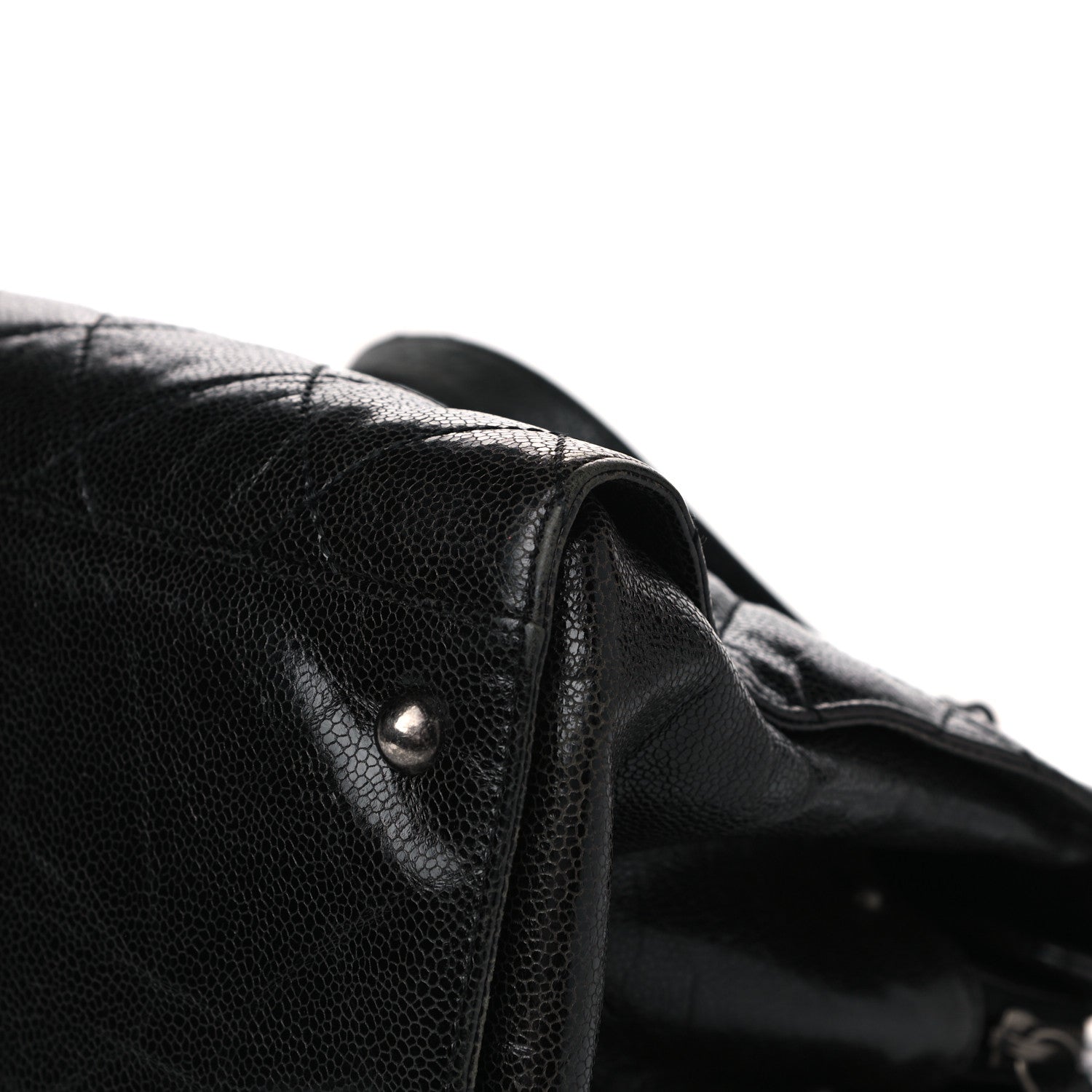 Chanel Crumpled Grained Calfskin Quilted CC Crave Tote Black 13 of 22