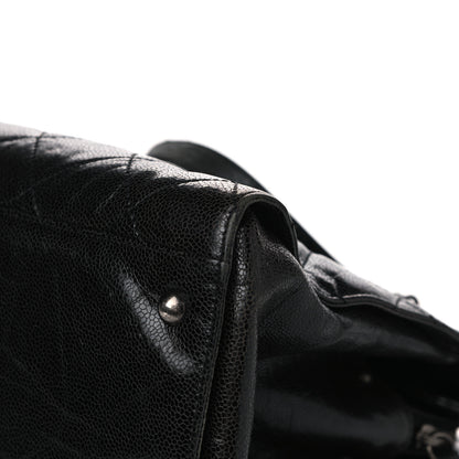 Chanel Crumpled Grained Calfskin Quilted CC Crave Tote Black 13 of 22