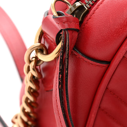 Gucci Calfskin Matelasse Small GG Marmont Chain Shoulder Bag Hibiscus Red 14 of 14