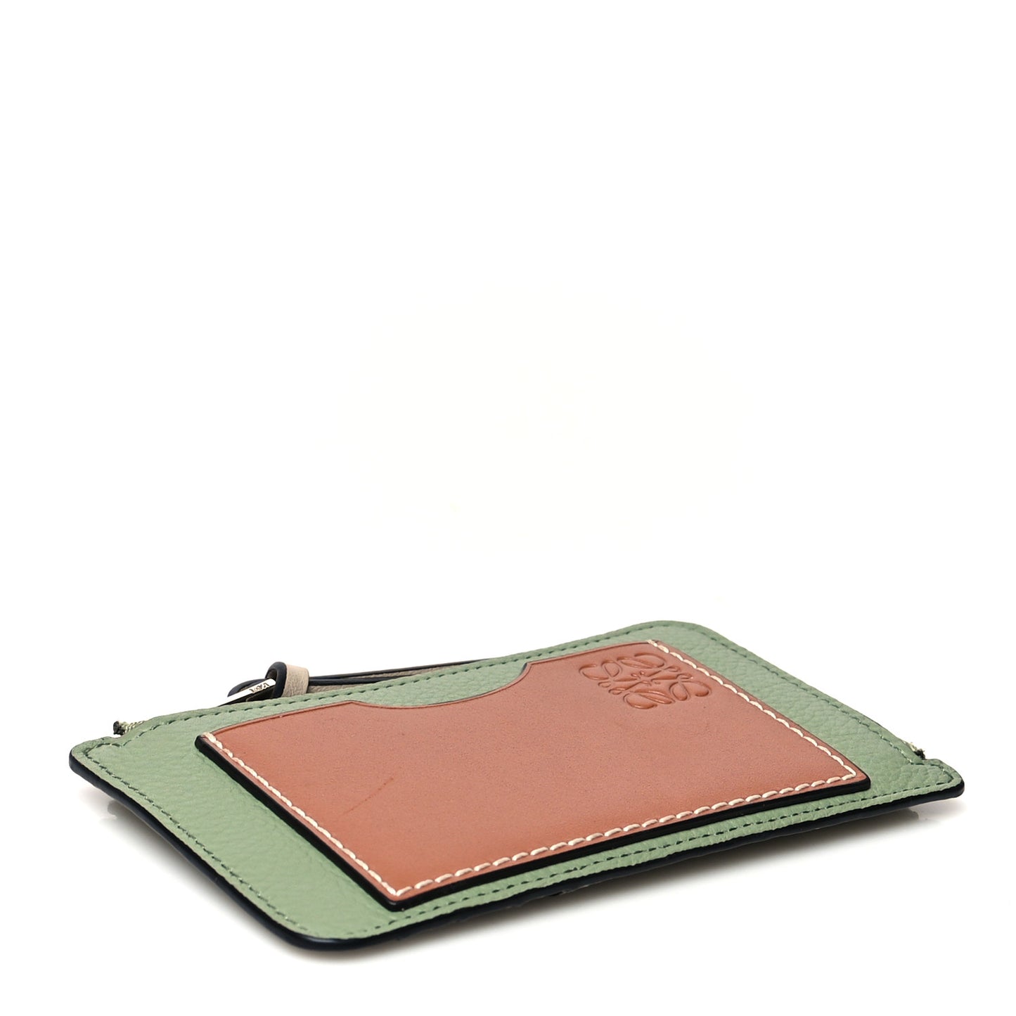 Soft Grained Calfskin Coin Card Holder Rosemary Tan