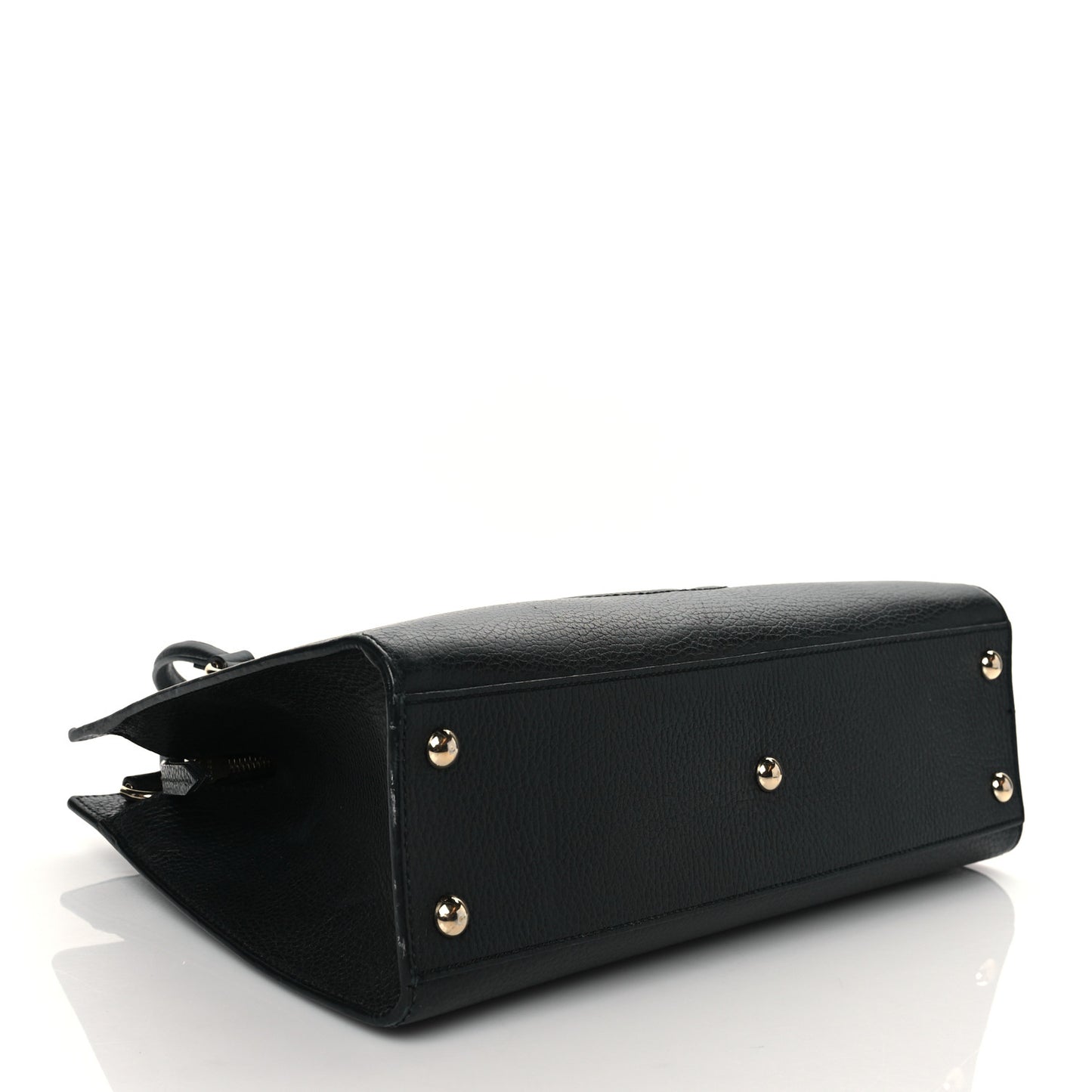 Pebbled Calfskin Medium Soho Top Handle Satchel Black
