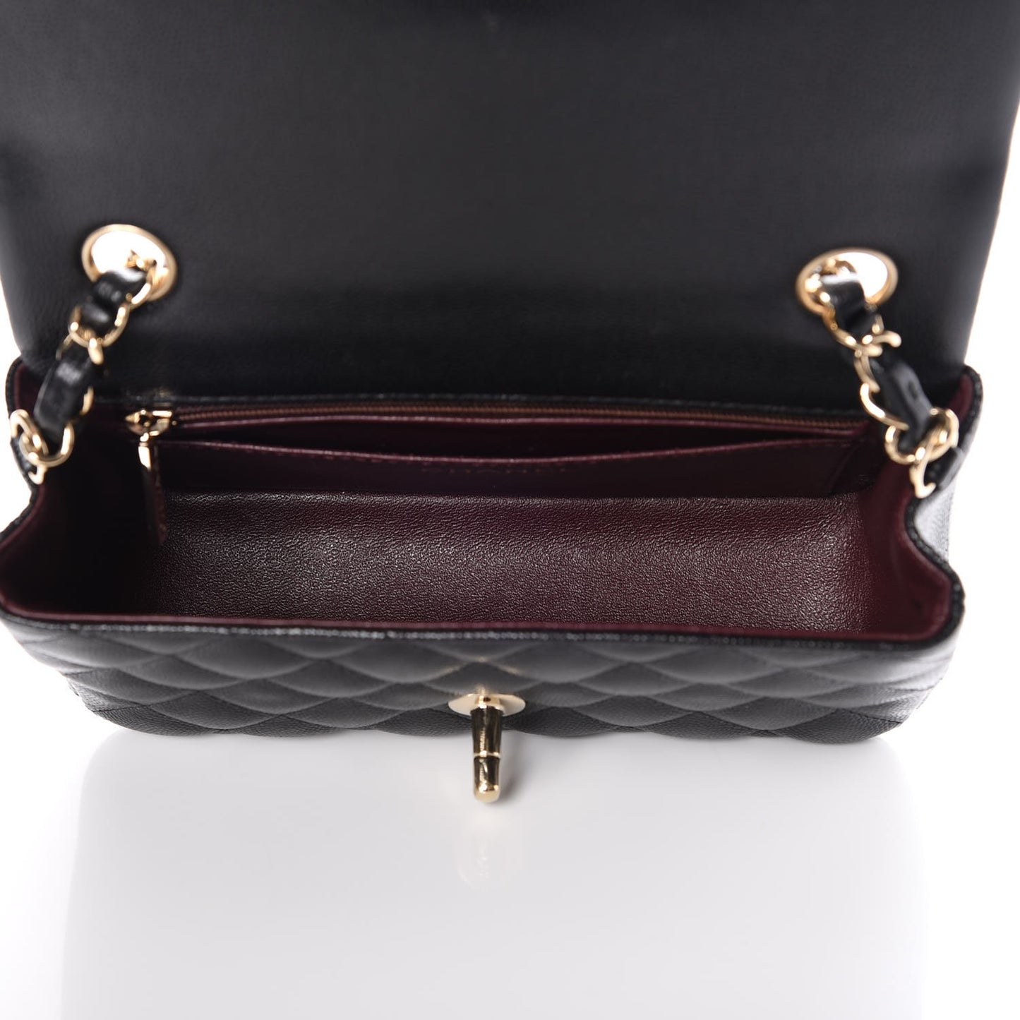 Caviar Quilted Mini Rectangular Flap Black