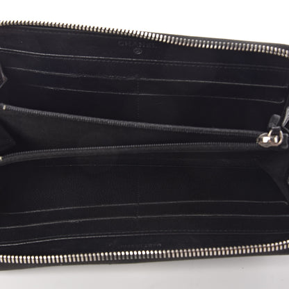 Chanel Sheepskin Quilted Large Gusset Mademoiselle Vintage Zip Around Wallet Black 7 of 11