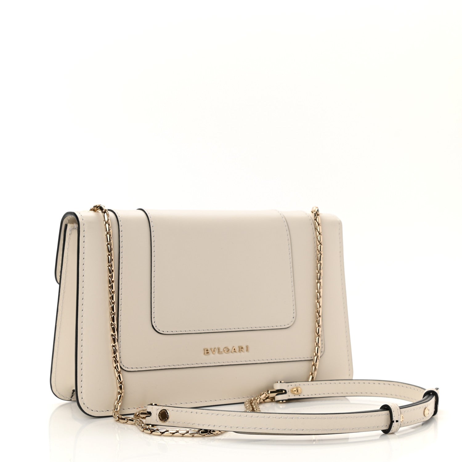 Bulgari Calfskin Serpenti Forever Crossbody Bag White Agate 4 of 8