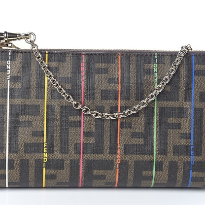 Fendi Zucca Spalmati Striped Pochette Tobacco Multicolor 7 of 9