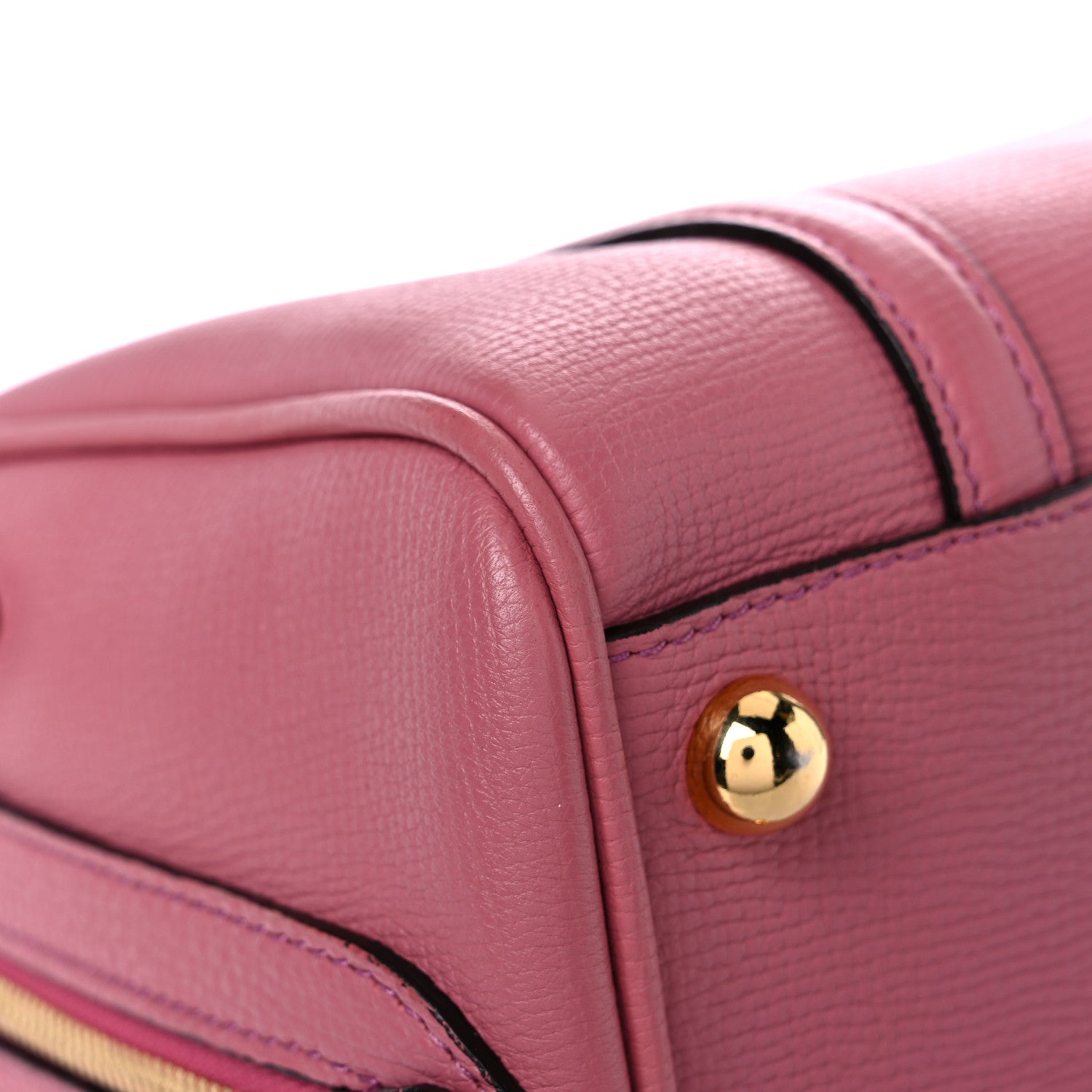 Burberry Derby Calfskin Small Alchester Bowling Bag Mauve Pink 10 of 11