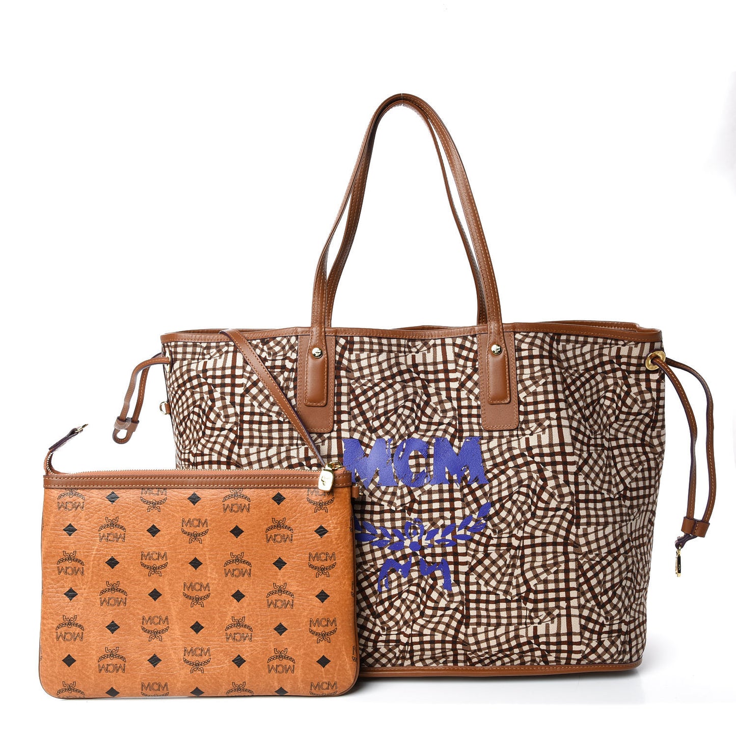 Visetos Large Liz Reversible Shopper Tote Cognac