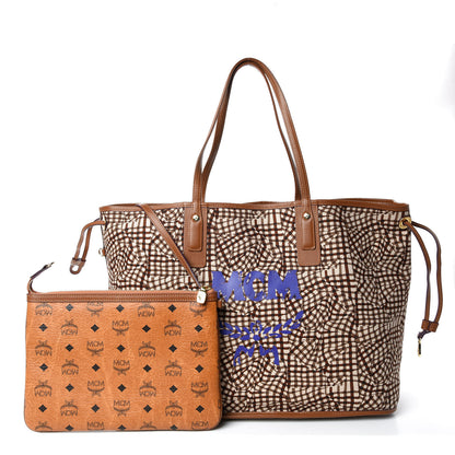 MCM Visetos Large Liz Reversible Shopper Tote Cognac 10 of 23