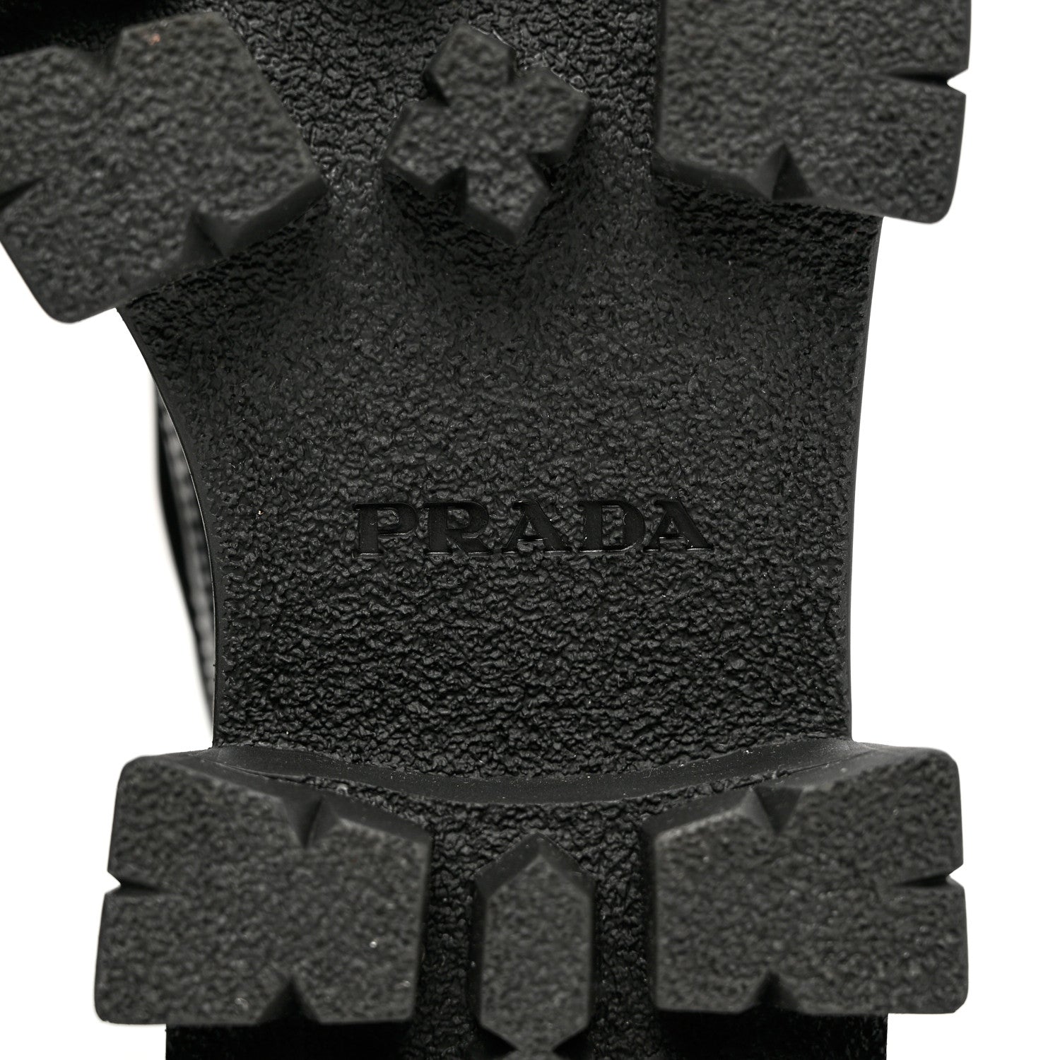 Prada Spazzolato Rois Nylon Metal Triangle Logo Monolith Pouch Pocket 55mm Boots 38 Black 7 of 9