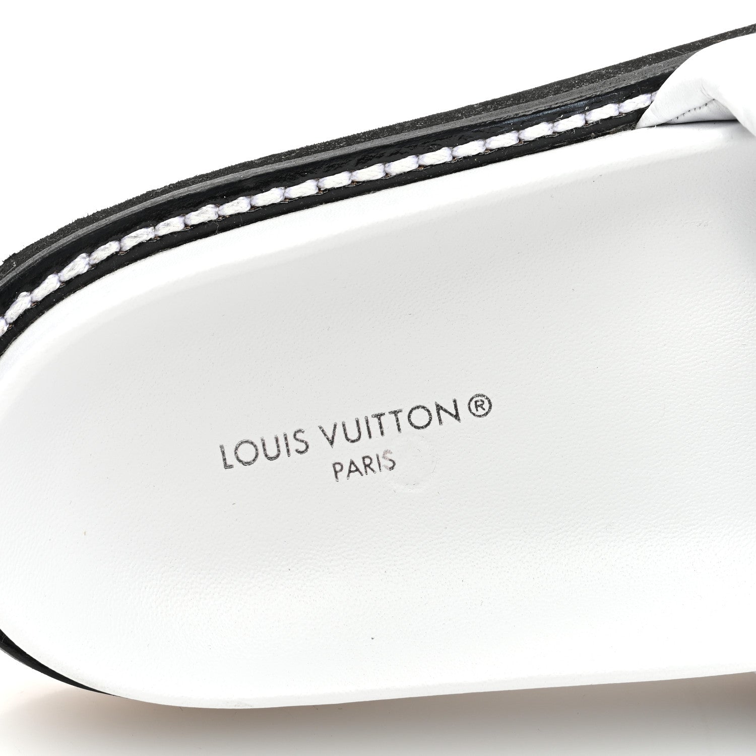 Louis Vuitton Calfskin Embossed Monogram Sunset Flat Comfort Mule 37 White 7 of 7