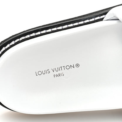 Louis Vuitton Calfskin Embossed Monogram Sunset Flat Comfort Mule 37 White 7 of 7
