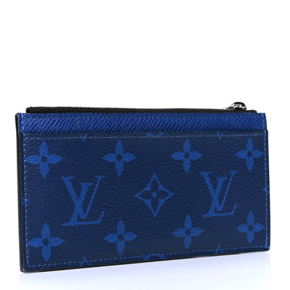 Louis Vuitton Monogram Taiga Coin Card Holder Cobalt 2 of 4