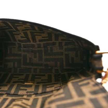 Fendi Fabric Jacquard FF 1974 Mini Baguette Tobacco Moro Black 5 of 10