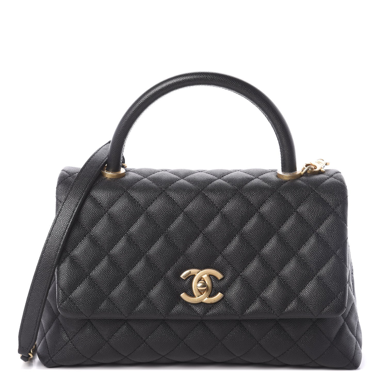 Chanel Caviar Quilted Small Coco Handle Flap Black 1 of 10