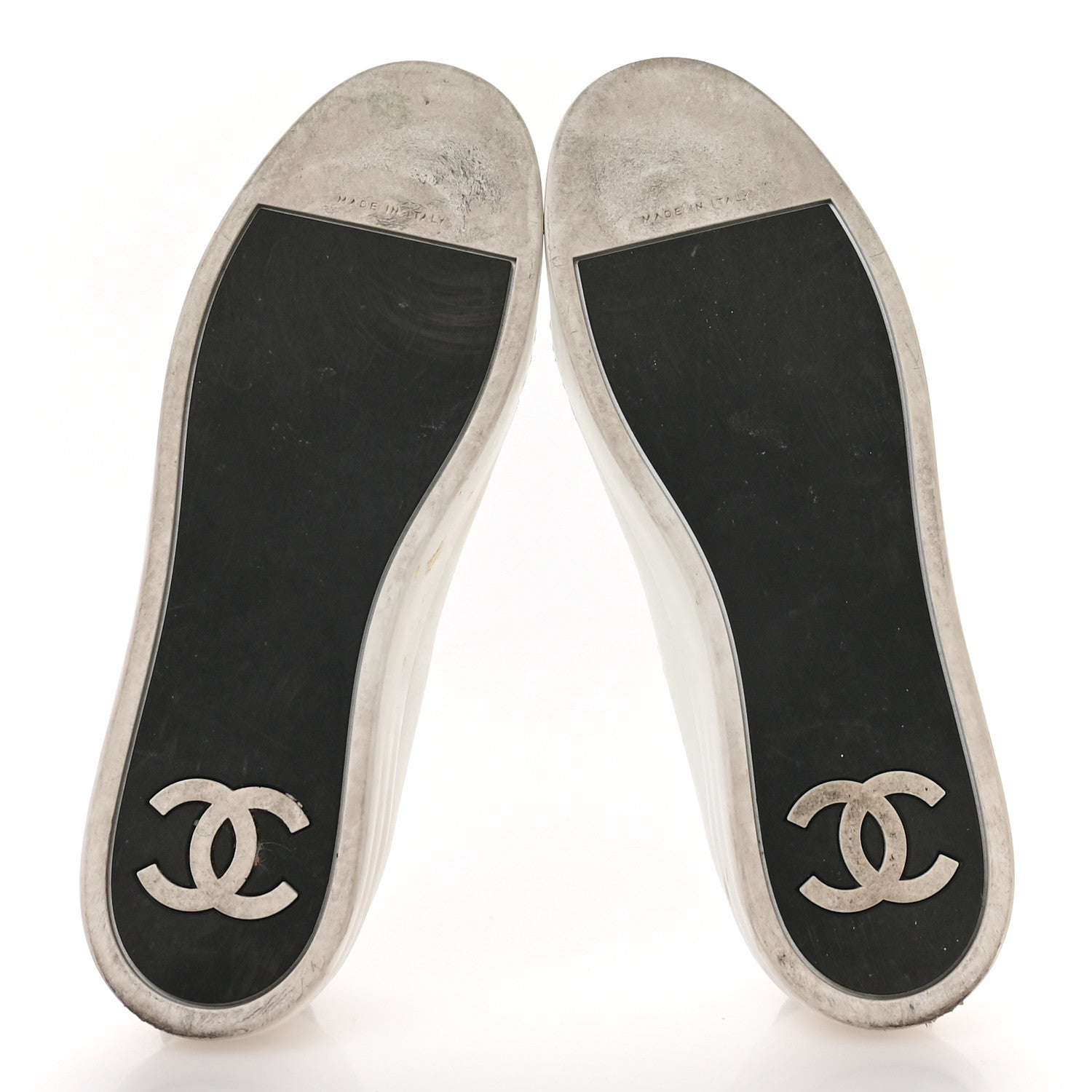 Chanel Calfskin Womens CC Sneakers 36 Black White 6 of 9