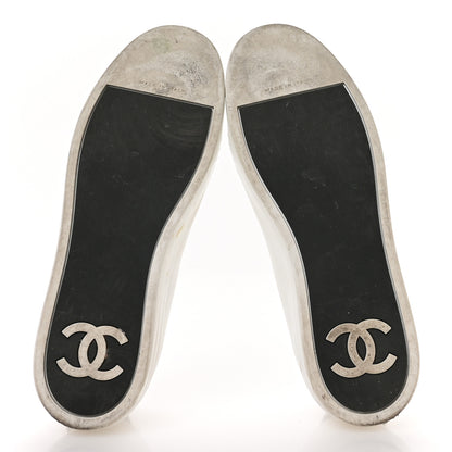 Chanel Calfskin Womens CC Sneakers 36 Black White 6 of 9