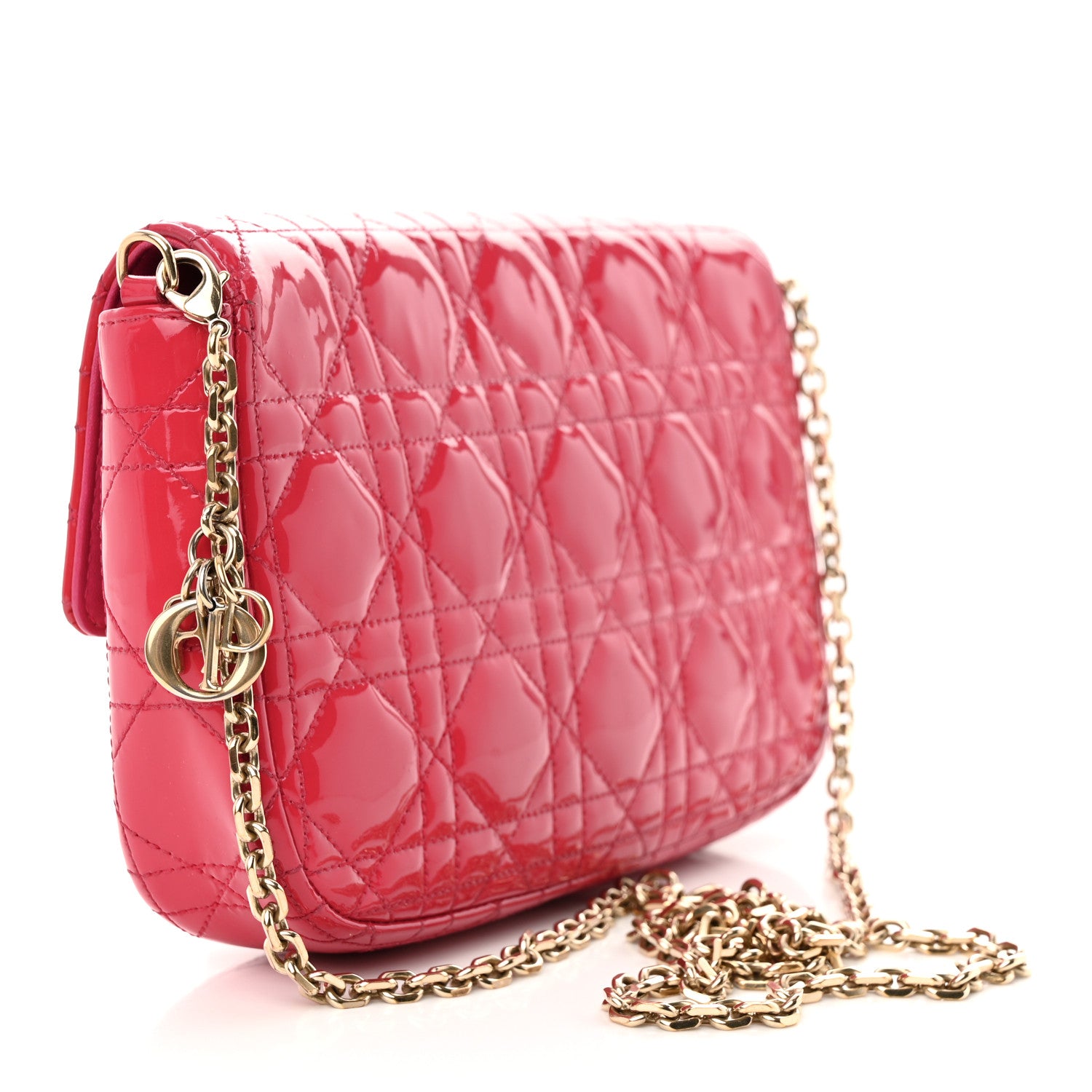 Christian Dior Patent Cannage Miss Dior Promenade Pouch Fuchsia 3 of 10