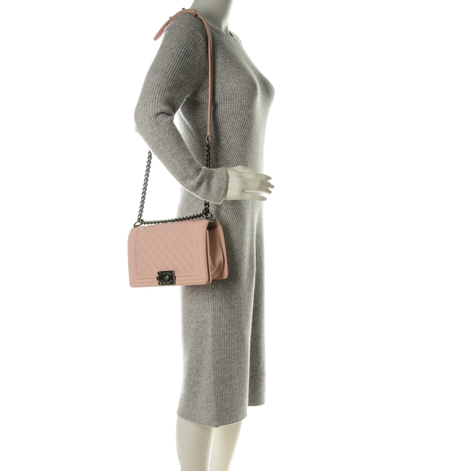 Chanel Calfskin Quilted Medium Boy Flap Light Pink 2 of 9